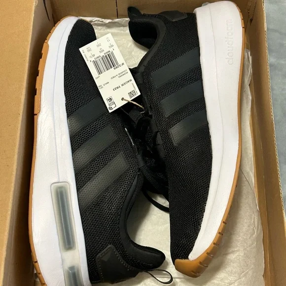 Adidas Black and Orange Athletic Shoes with Sock-Like Fit - Picture 8 of 11